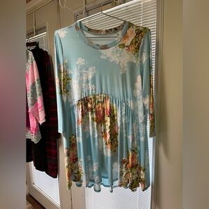 Floral Blue Women's Top #37